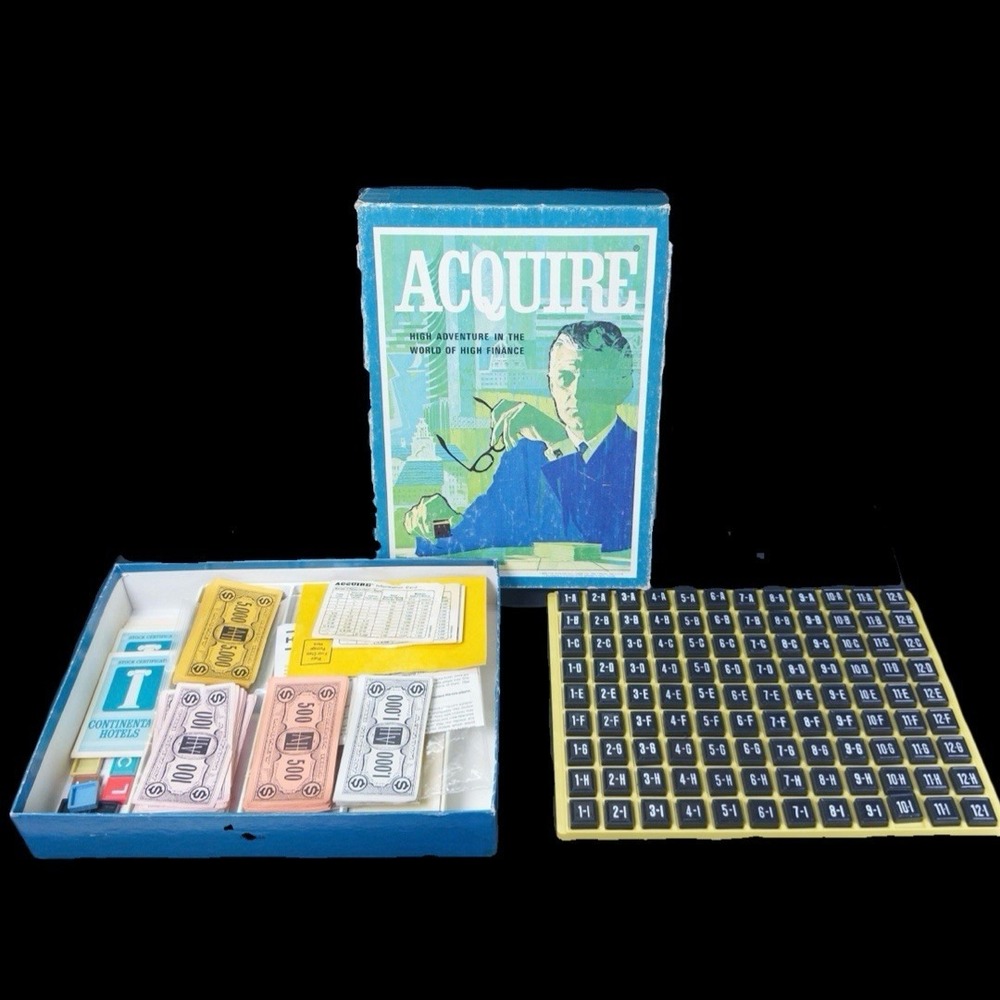 Avalon Hill Acquire Board Game GA-140 Bookshelf Version 108 Tiles No Racks